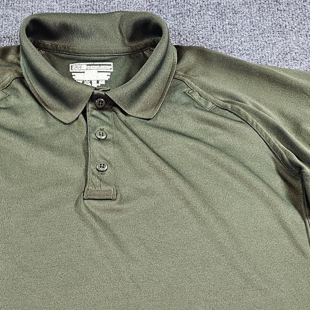 5.11 Tactical Mens Large Green Polo Short Sleeve Performance Duty Hiking